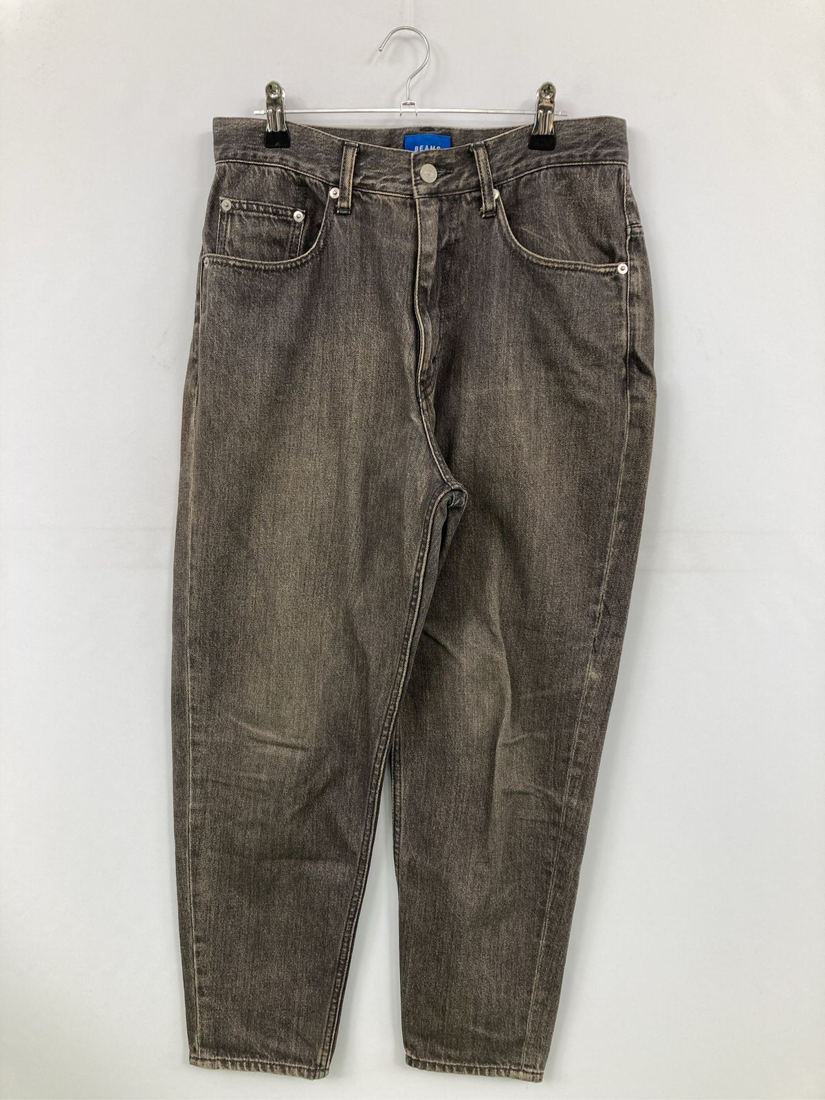 BEAMS ビームス デニムパンツ S ブラック フルレングス 無地 ワイド・ルーズ テーパード レギュラー ヴィンテージ メンズ