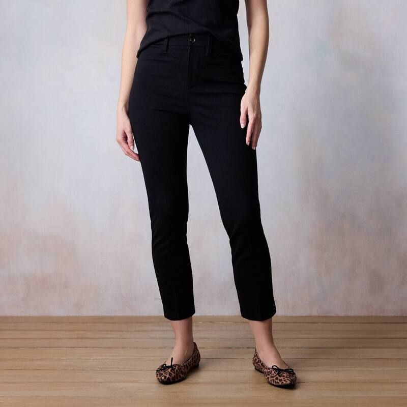 LC Lauren Conrad レディース ボトムス カジュアルパンツ アンクル Womens LC Lauren Conrad HighRise Skinny Ankle Ponte Pants Black ブラック