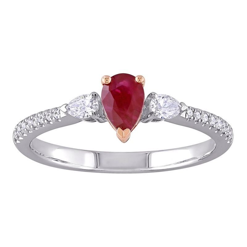 ステラ グレース レディース アクセサリー リング Stella Grace 14k Two Tone Gold Ruby 14 CaratW Diamond Ring 14k Two Tone ゴールド