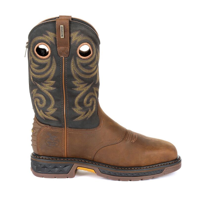 ジョージアブーツ メンズ シューズ ブーツ・レインブーツ Tシャツ Georgia Boots CarboTec LT Mens Waterproof Steel Toe Work Boots Black And Brown ブラック