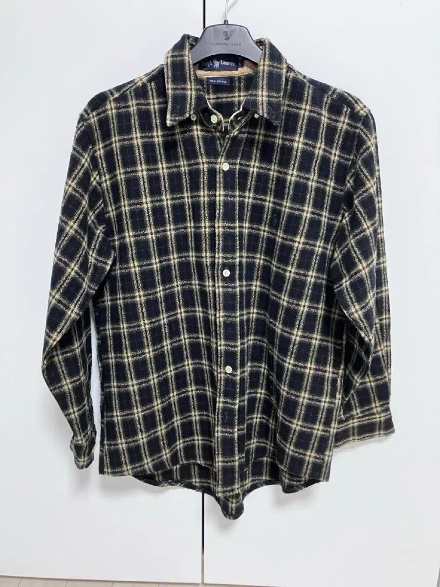 90s USA ポロ ラルフローレン コットン 100 CHECK シャツ アメリカ製 ヴィンテージ