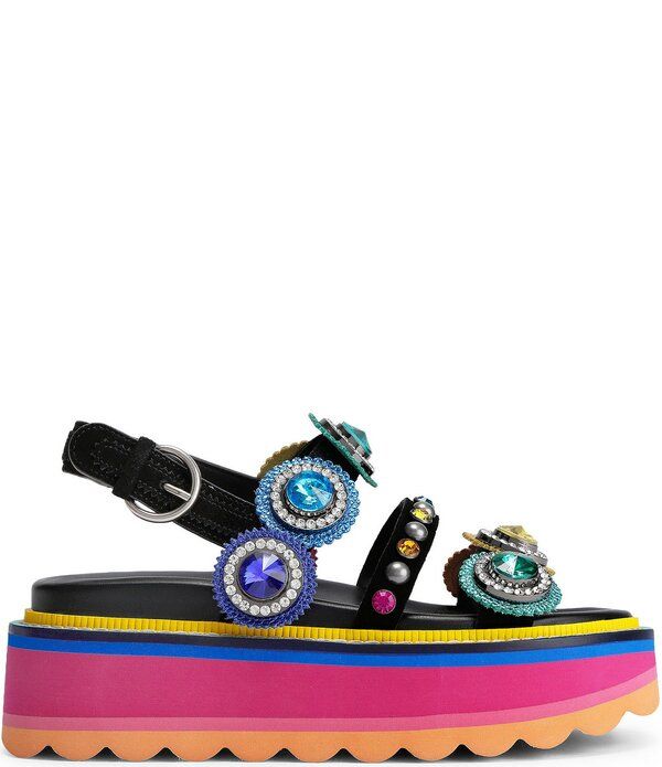 カートジェイガーロンドン レディース シューズ サンダル プラットフォーム スエード Kurt Geiger London Octavia Jewel and Gemstonembellished Suede Slingback Platform Sandal
