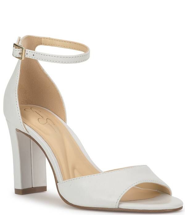 ジェシカシンプソン レディース シューズ サンダル レザー Jessica Simpson Luxcilla Leather Dressandals Bright White ホワイト