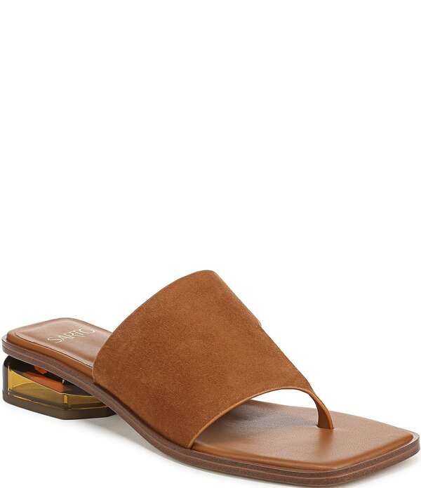 フランコサルト レディース シューズ サンダル スエード ヒール Sarto by Franco Sarto Jimena Suede Square Toe Clear Heel Thong Sandalsaddle