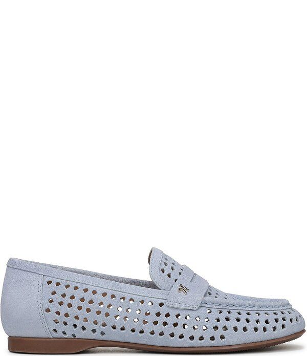 ナチュライザー レディース シューズ パンプスエード ローファー Naturalizer Bloom Perforated Suede Penny Loafers Ice Blue ブルー