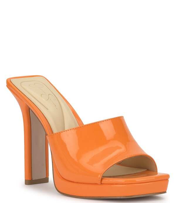 ジェシカシンプソン レディース シューズ サンダル プラットフォーム Jessica Simpson Azelica Patent Platform Dresslide Sandals Tangerine タンジェリン