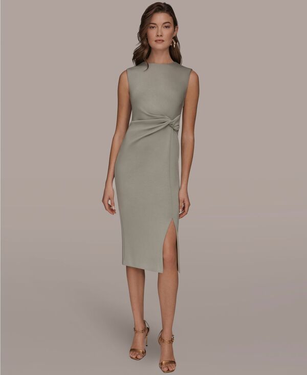 ダナ キャラン ニューヨーク レディース トップス ワンピース Donna Karanew York Womens JewelNeck Sheath Dress Weathered Sage セージ