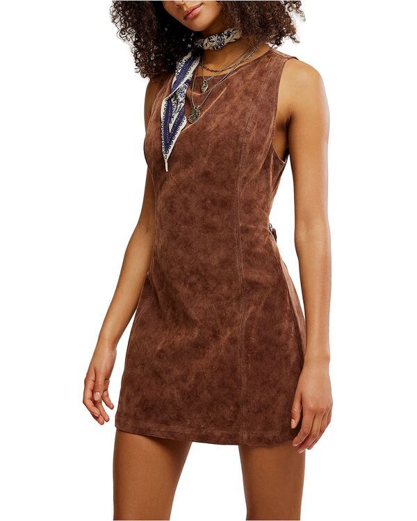 フリーピープル レディース トップス ワンピース ミニ スエード Free People Atlas Faux Suede Mini Dress Chicory Coffee コーヒー