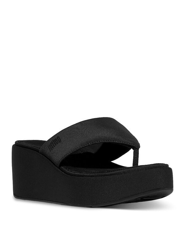 フィットフロップ レディース シューズ サンダル プラットフォーム FitFlop Womens Platform Wedge Thong Sandals All Black ブラック