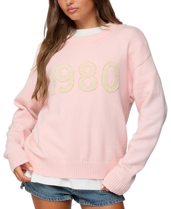アディクテッド レディース アウター ニット・セーター Edikted 1980 Oversized Sweater LightPink ピンク