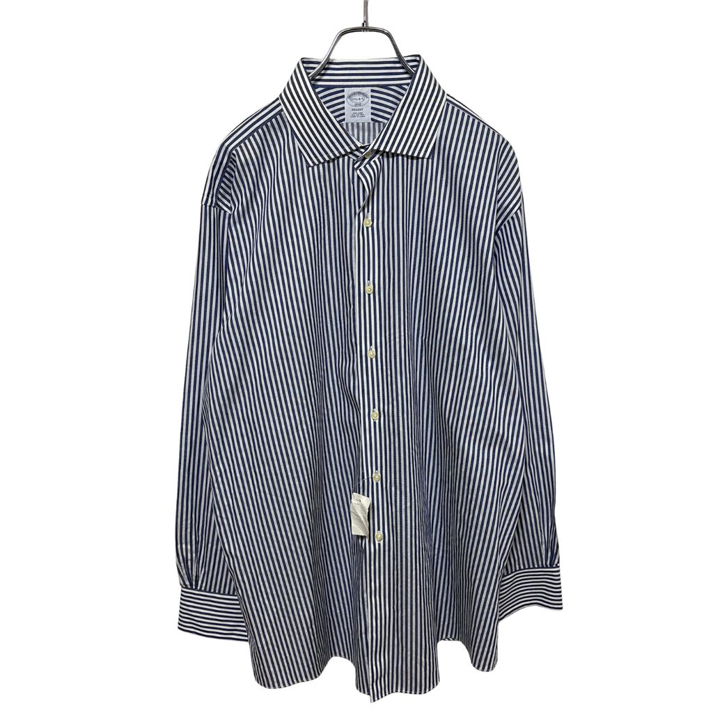 【Brooks Brothers】 Striped Non-Iron Shirt 未使用タグ付き ストライプ ノンアイロンシャツ 長袖 ワイシャツ S-6821