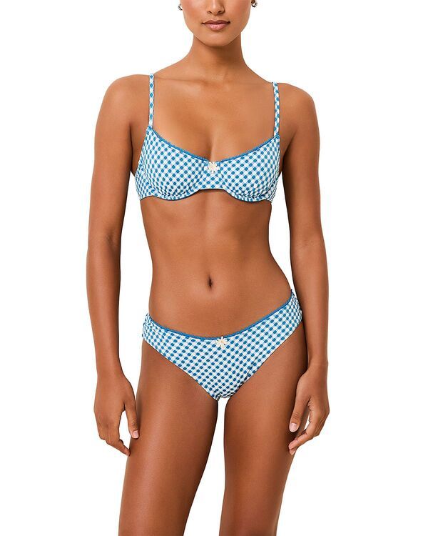 ソリッド アンド ストライプ レディース 水着 ボトムスのみ Solid Striped The Daphne Bikini Bottom Cosmic Blue Gingham ブルー