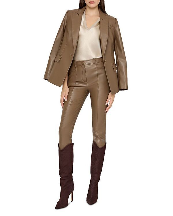 ミリー レディース ボトムス カジュアルパンツ レザー フェイクレザー MILLY Rue Faux Leather Pants Mocha モカ