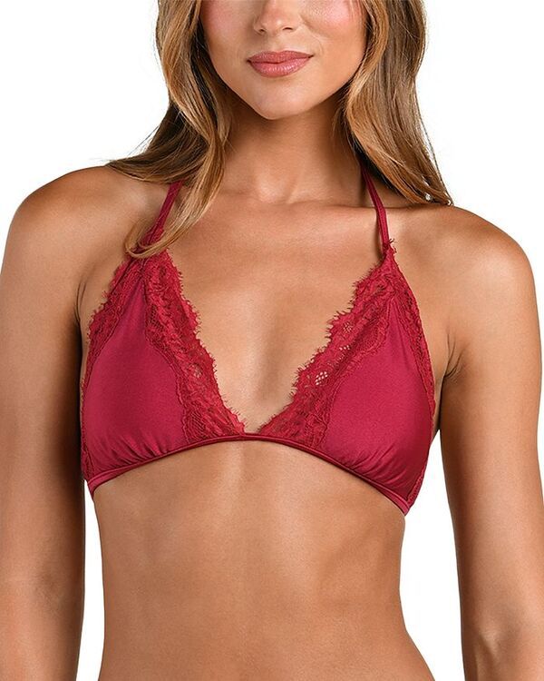 ラジャンス レディース 水着 トップのみ レース LAGENCE Annabelle Lace Solids Triangle Bra Bikini Top Black Cherry ブラック