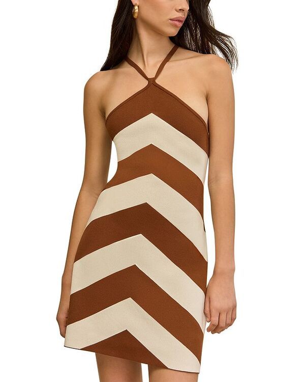 カルト ガイア レディース トップス ワンピース ホルター Cult Gaia Nelson Halter Dress Large Saddle Stripe ストライプ