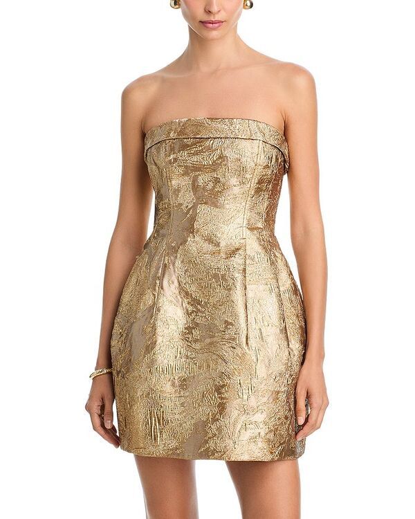 シムカイ レディース トップス ワンピース ミニ ストラップレス SIMKHAI Ariani Strapless Mini Dress Gold ゴールド