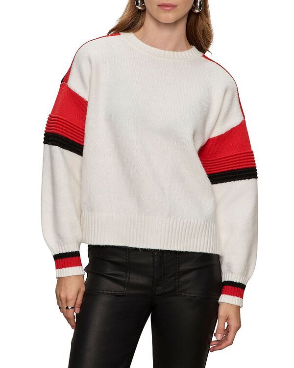 サンクチュアリー レディース アウター ニット・セーター クルーネック Sanctuary Sporty Stripe Crewneck Sweater Cherry ストライプ