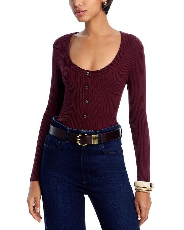 ペイジ レディース アウター カーディガン PAIGE Lima Scoop Neck Cardigan Oxblood オックスブラッド