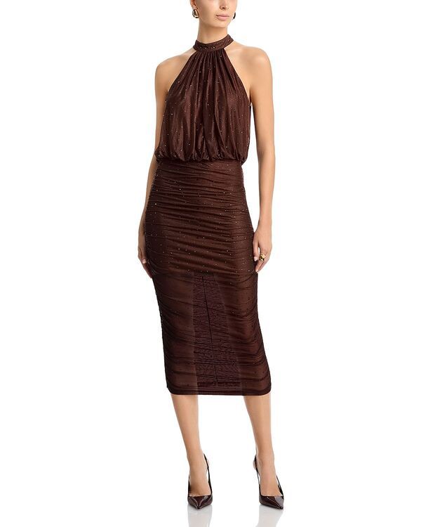アクア レディース トップス ワンピース ホルター AQUA Sparkle Halter Dress Exclusive Brown ブラウン
