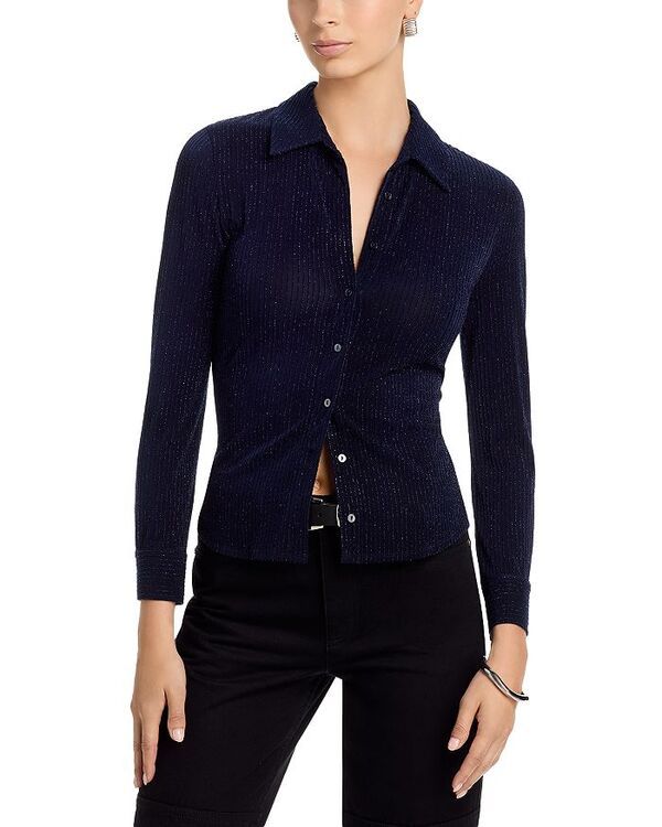 ラジャンス レディース トップス シャツ トール ブラウス LAGENCE Indiana Metallic Fitted Blouse Midnight Metallic Stripe メタリック