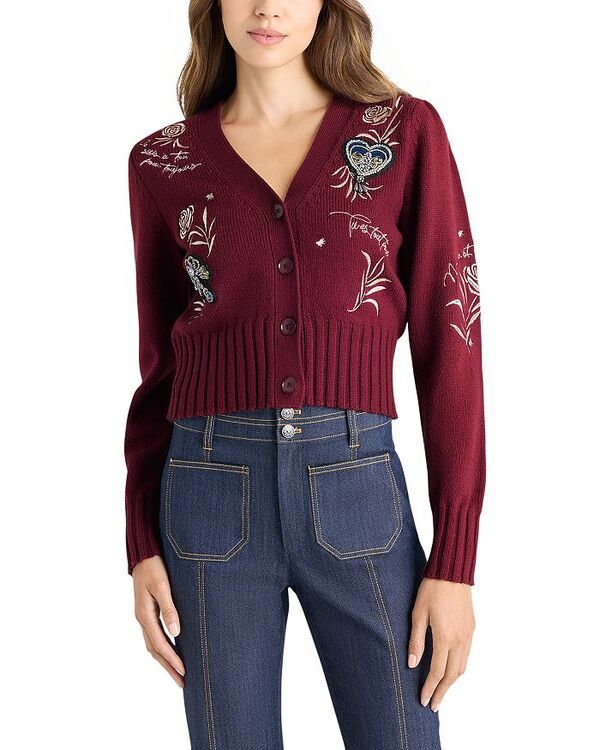 サンク セプト レディース アウター カーディガン 刺繍 Cinq Sept Heritage Rosembroidered Cardigan Mulberry Multi マルチカラー
