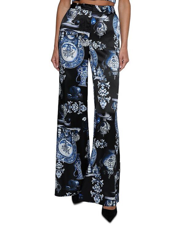 ラジャンス レディース ボトムス カジュアルパンツ ワイドレッグ シルク LAGENCE Pillar Silk Wide Leg Pants BlackBlue Porcelain ブラック