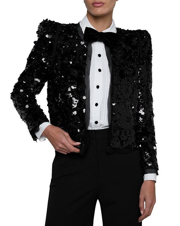 ラジャンス レディース アウター ジャケット・ブルゾン LAGENCE Shai Paillette Jacket Black ブラック
