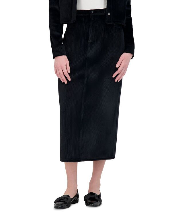 ポイント レディース ボトムスカート リブニット Point Rib Knit Velour Skirt Black ブラック