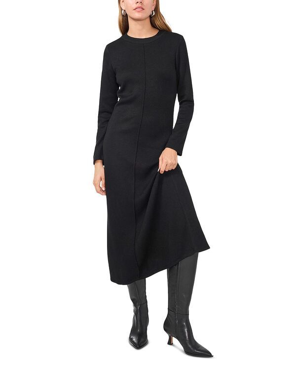 ヴィンスカムート レディース トップス ワンピース ミディ VINCE CAMUTO Rib Front Midi Dress Rich Black ブラック