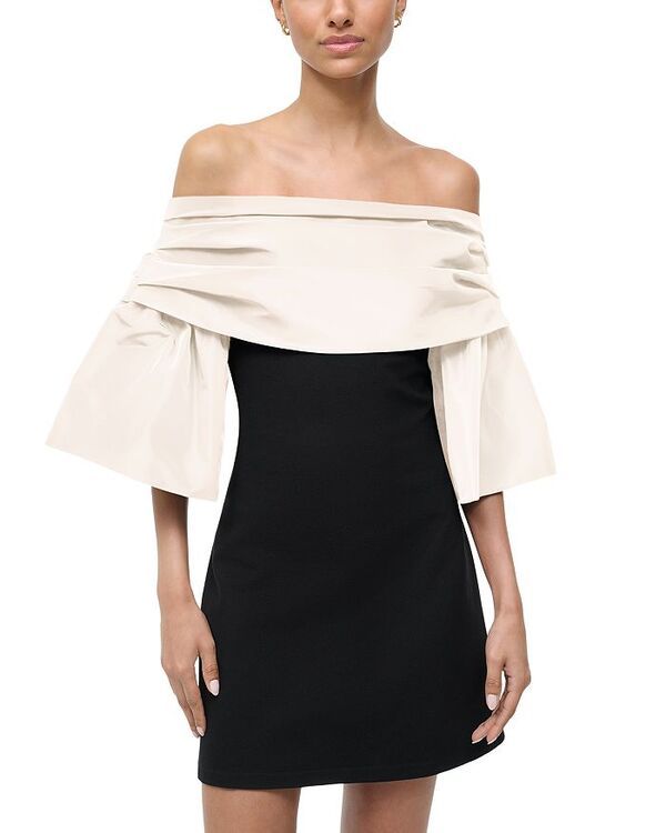 スタウド レディース トップス ワンピース STAUD Harper Dress BlackIvory アイボリー