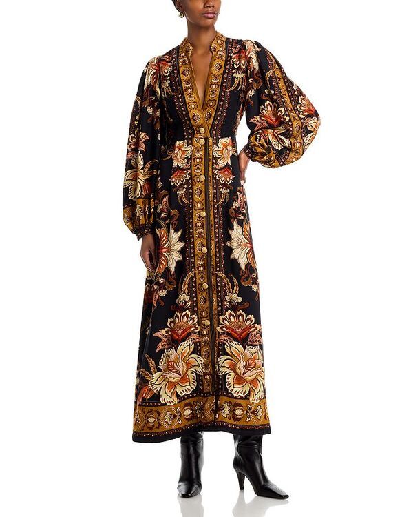 ファーム レディース トップス ワンピース マキシ FARM Rio Majestic Garden Buttoned Puff Sleeve Maxi Dress Majestic Garden