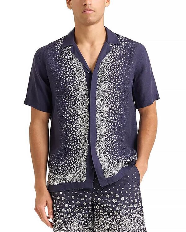 オールバー ブラウン メンズ トップス シャツ Orlebar Brown Maitan Plant Shirt Night Iris