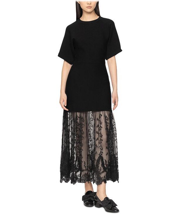 シー レディース トップス ワンピース レース ニット Sea Diane Knit Lace Dress Black ブラック