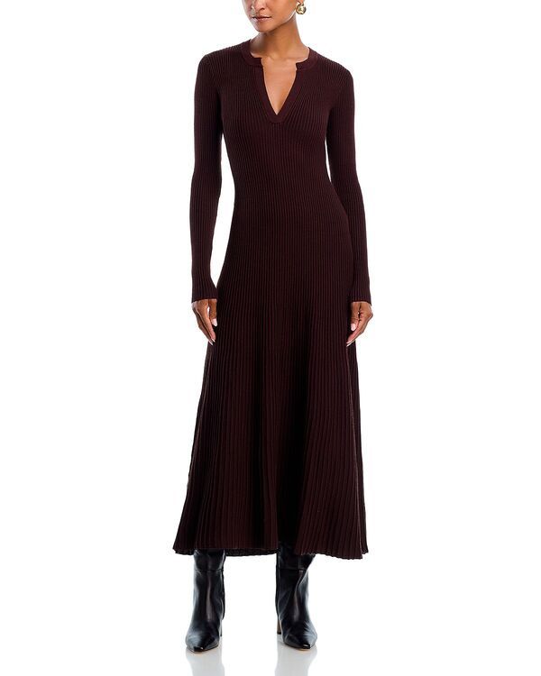 バードット レディース トップス ワンピース ミディ ニット Bardot Hattie Knit Midi Dress Chocolate チョコレート