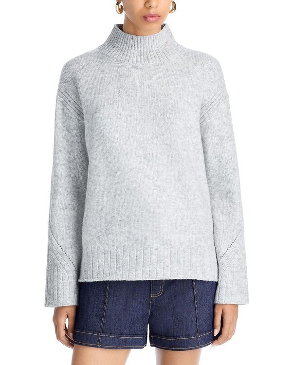 アクア レディース アウター ニット・セータートルネック AQUA Long Sleeve Turtleneck Sweater Exclusive Gray Cloud グレー