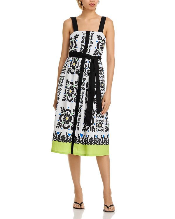ティー・タハリ レディース トップス ワンピース プリント ミディ Tahari Printed Square Neck Midi Dress Islandream Print