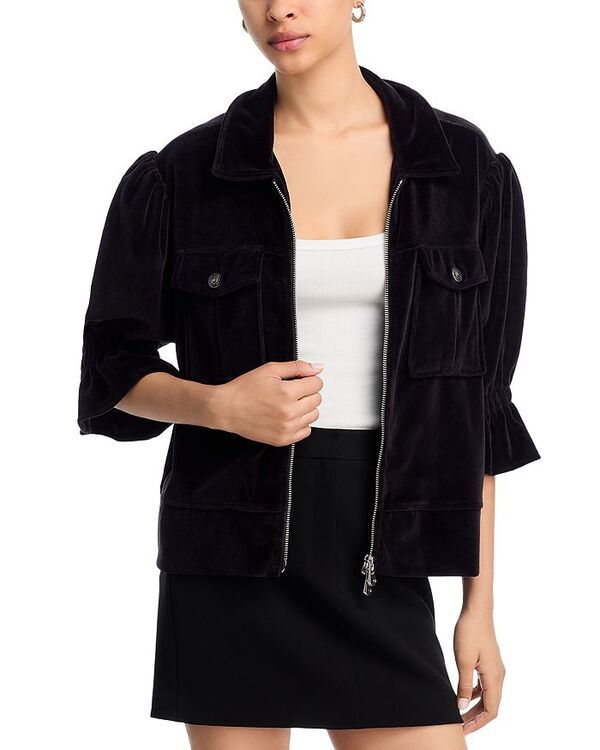サンク セプト レディース アウター ジャケット・ブルゾン Cinq Sept Velour Holly Jacket Black ブラック