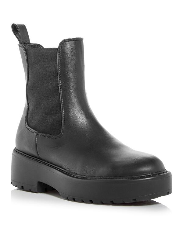 アクア レディース シューズ ブーツ・レインブーツ チェルシー AQUA Womens Perie Chelsea Booties Exclusive Black Leather ブラック