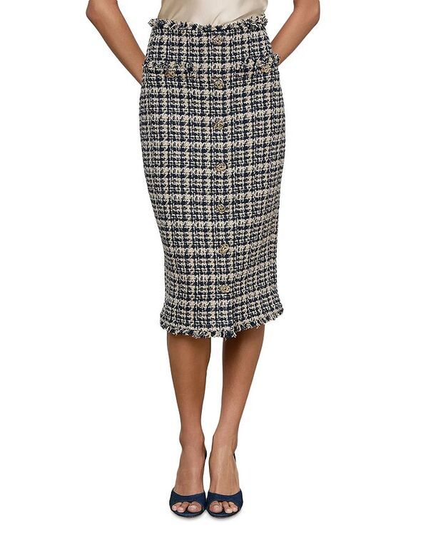 ラジャンス レディース ボトムスカート ミディ LAGENCE Tai Button Front Midi Skirt Mignight Multi Tweed マルチカラー