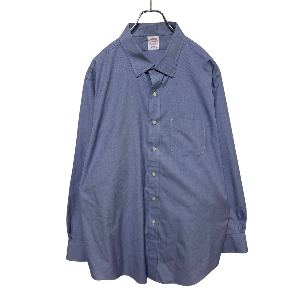 【Brooks Brothers】 Custom Non-Iron Shirt 千鳥格子 ノンアイロンシャツ 長袖 ワイシャツ S-6823