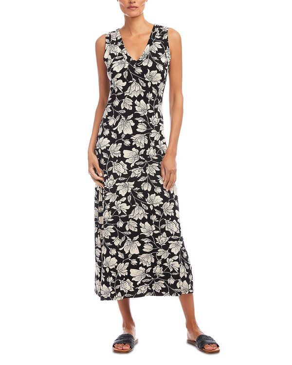 カレンケーン レディース トップス ワンピース Vネック ミディ ノースリーブ Karen Kane Sleeveless V Neck Midi Dress Black ブラック