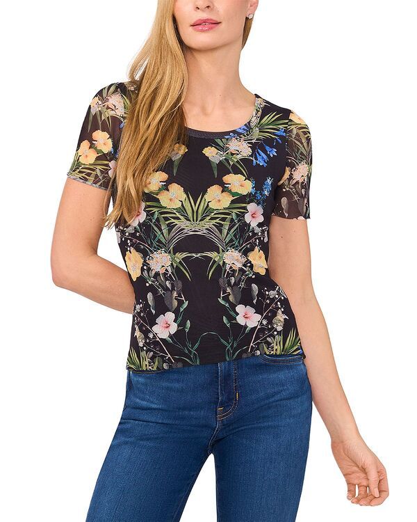 テッドベーカー レディース トップス シャツ クルーネック メッシュ Ted Baker Short Sleeve Crewneck Mesh Top Rich Black ブラック