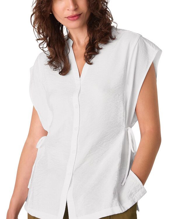 ホイッスルズ レディース トップス シャツ ボタンダウン ブラウス Whistles Button Down Tie Side Blouse White ホワイト