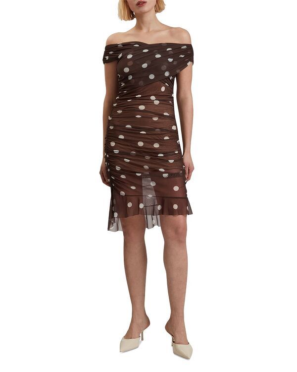 テッドベーカー レディース トップス ワンピース Ted Baker Tildahh Crossover Neck Dress Dark Drown