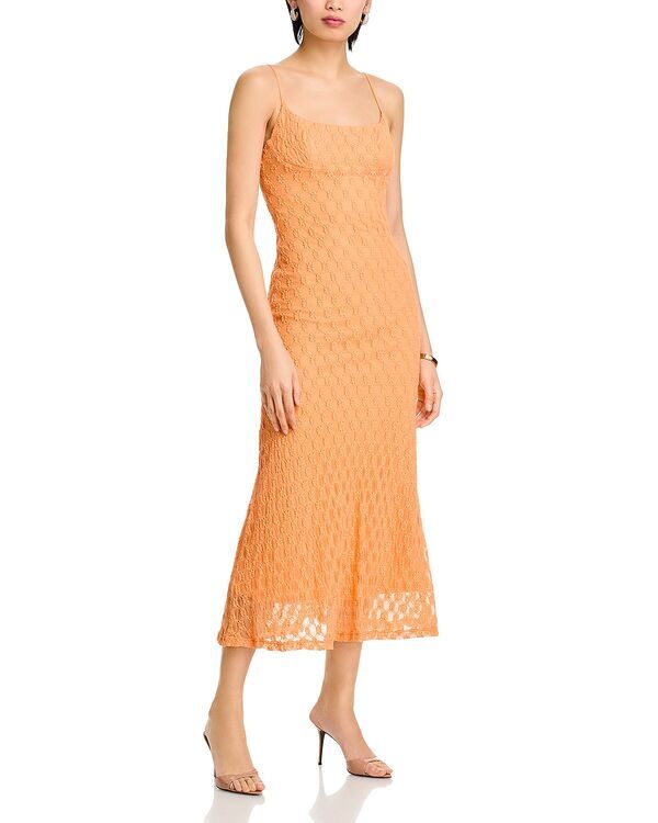 バードット レディース トップス ワンピース フラワー柄 メッシュ ミディ フラワー Bardot Adoni Floral Mesh Midi Slip Dress Orange Sorbet オレンジ