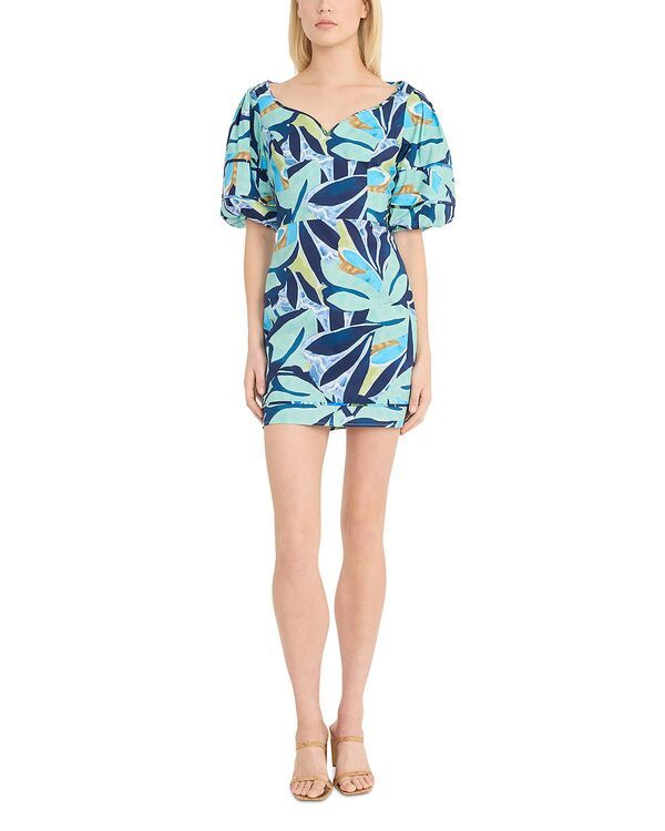 ドナモーガン レディース トップス ワンピース ミニ Donna Morgan Puff Sleeve Mini Dress CreamBlue クリーム