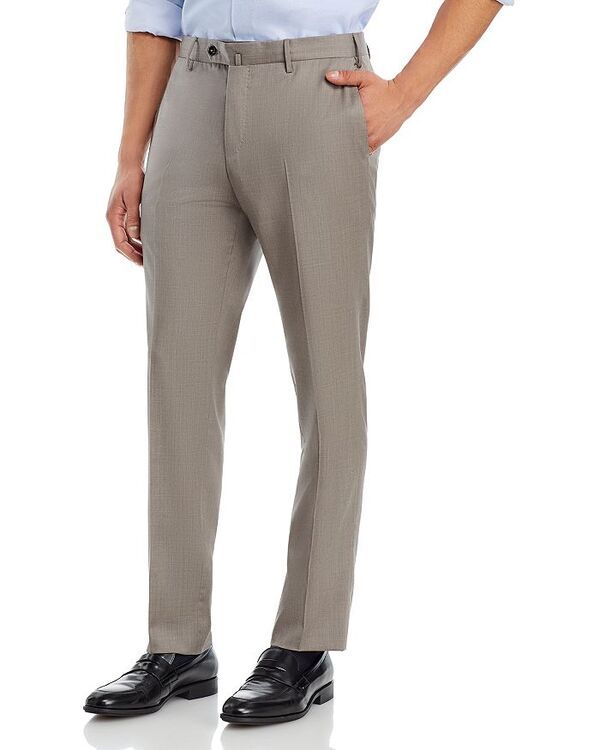 PT トリノ メンズ ボトムス カジュアルパンツ スリムフィット パンツ ウール PT Torino Slim Fit Flat Front Wool Trousers 100