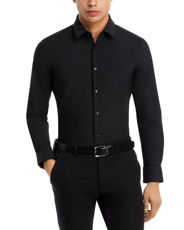 ボス メンズ トップス シャツ スリムフィット BOSS Hank Kent Slim Fit Performance Dress Shirt Black ブラック