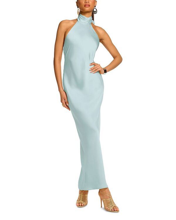 レイミー ブルック レディース トップス ワンピース サテン ホルター Ramy Brook Tatiana Satin Halter Gown Moonstone