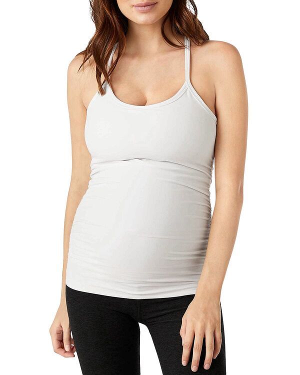 ビヨンドヨガ レディース トップス タンクトップ スリムフィット マタニティ Beyond Yoga Slim Fit Spacedye Racerback Maternity Tank Top Cloud White ホワイト